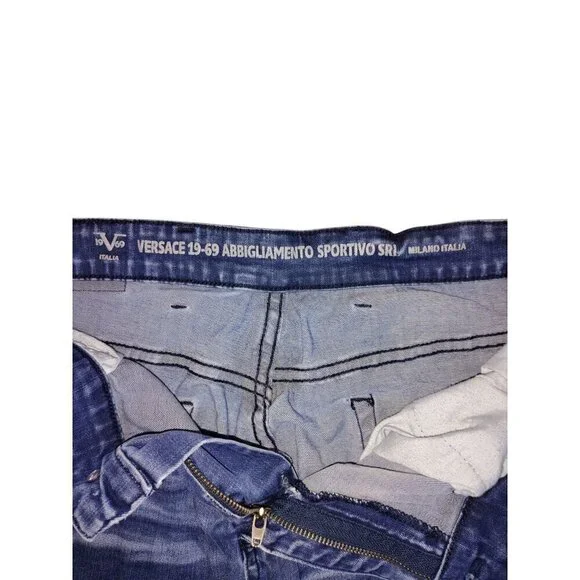 Versace 19.69 Abbigliamento Sportivo Mens W32 L32 Distressed Blue Jeans - Picture 5 of 6